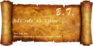 Bánáti Tibor névjegykártya