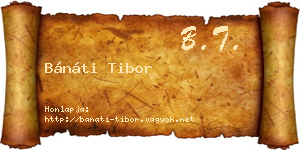 Bánáti Tibor névjegykártya